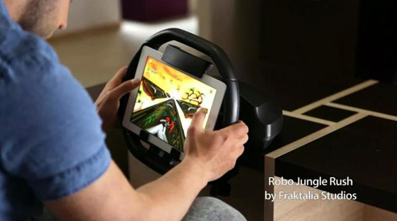 玩起来更爽 iPad赛车游戏方向盘KOLOS来了-广州磐众智能科技有限公司