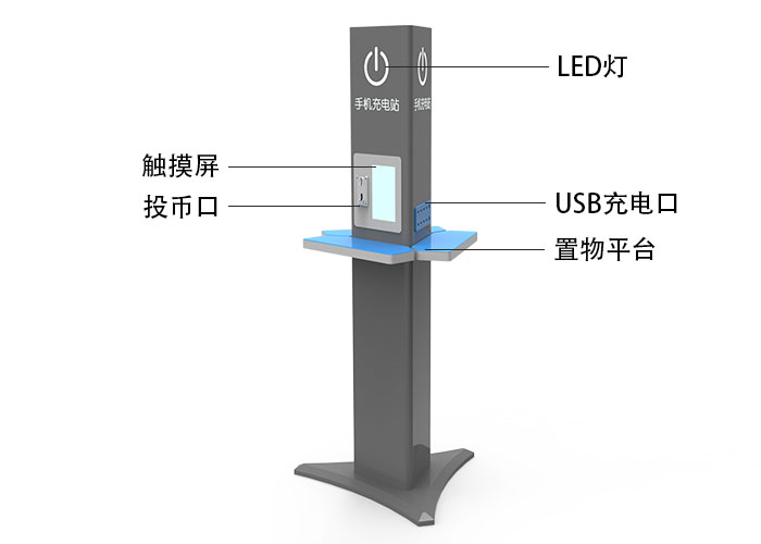 触摸屏、投币口、LED灯、USB充电口、置物平台-广州磐众智能科技有限公司